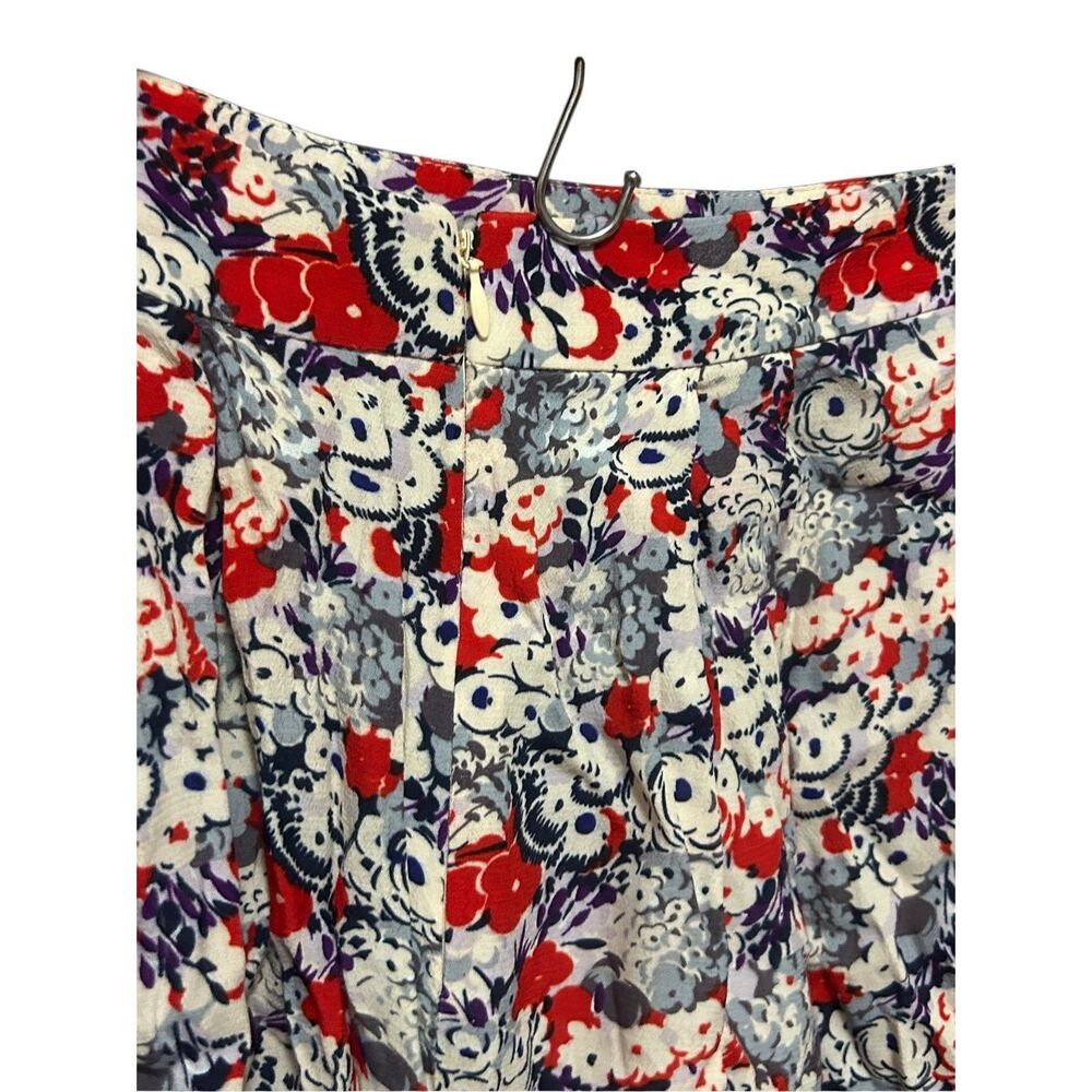 BCBG Generation Floral Print Mini Skirt Red White Gray‎ Size 4 - Picture 2 of 6